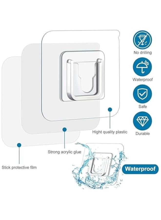Transparent Double Sided Adhesive Wall Hooks,No Damage Wall Hooks,Nail Free Self Adhesive Hooks for Bathroom Kitchen Office Hanging (5 Set)  - Image 3