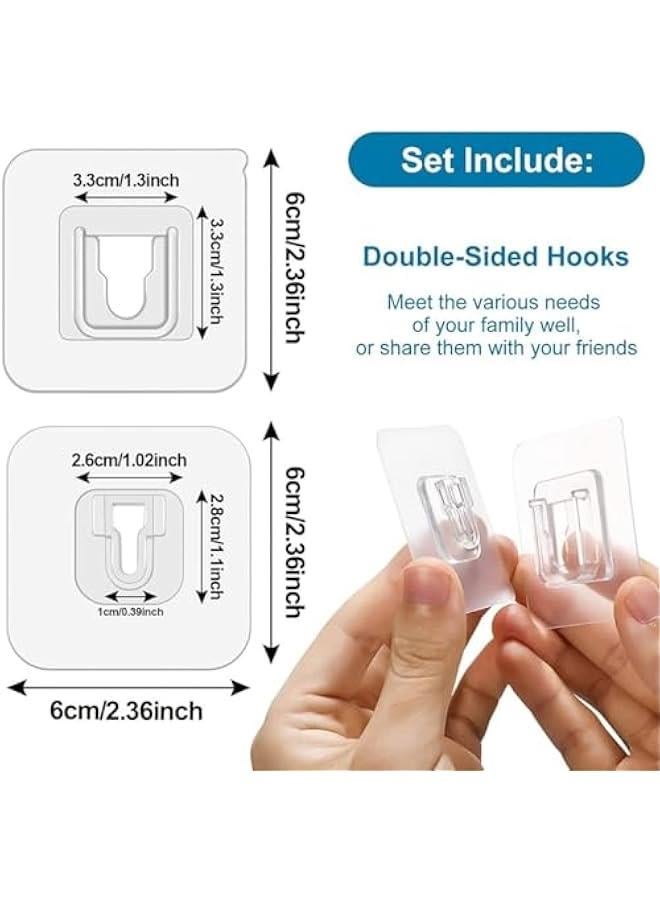 Transparent Double Sided Adhesive Wall Hooks,No Damage Wall Hooks,Nail Free Self Adhesive Hooks for Bathroom Kitchen Office Hanging (5 Set)  - Image 4