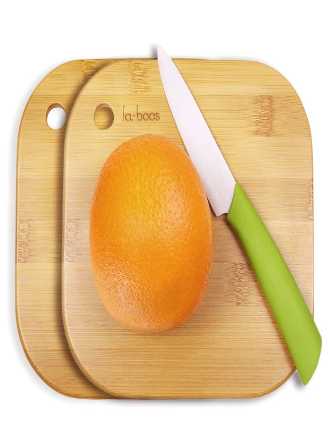 laboos Home Mini Cutting Board Small Fruit Cutting Board Solid Bamboo Wood Board for Baby Infant dormitoryＩSet of 2 - Image 1