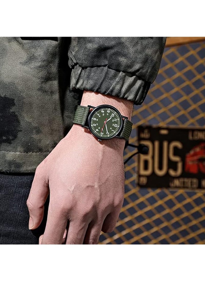 Generic - Mens Watches, Men's Water Resistant Watch, Luminous Sport Nylon Band Military Army Watch Analogue Quartz Wrist Watches for Men - Image 1
