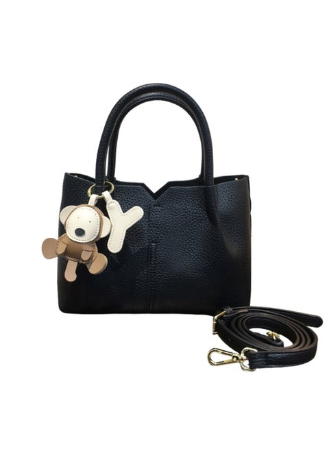 Women Shoulder Bag, Women's Handbag Satchel Handbag with 1 Removable Strap and Smooth Zipper Closure Lightweight Leather Cross-body Bag, Black