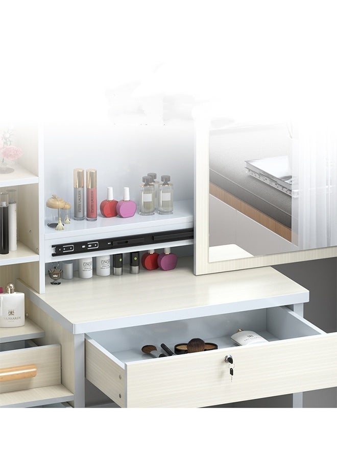 JCB CHIC Dressing Table Vanity Table With Mirror And Cushioned Stool ，Multifunctional 4 Drawer Vanity Makeup Desk,Large Modern Design Storage Workstation for Bedroom Dressing Room - Image 4