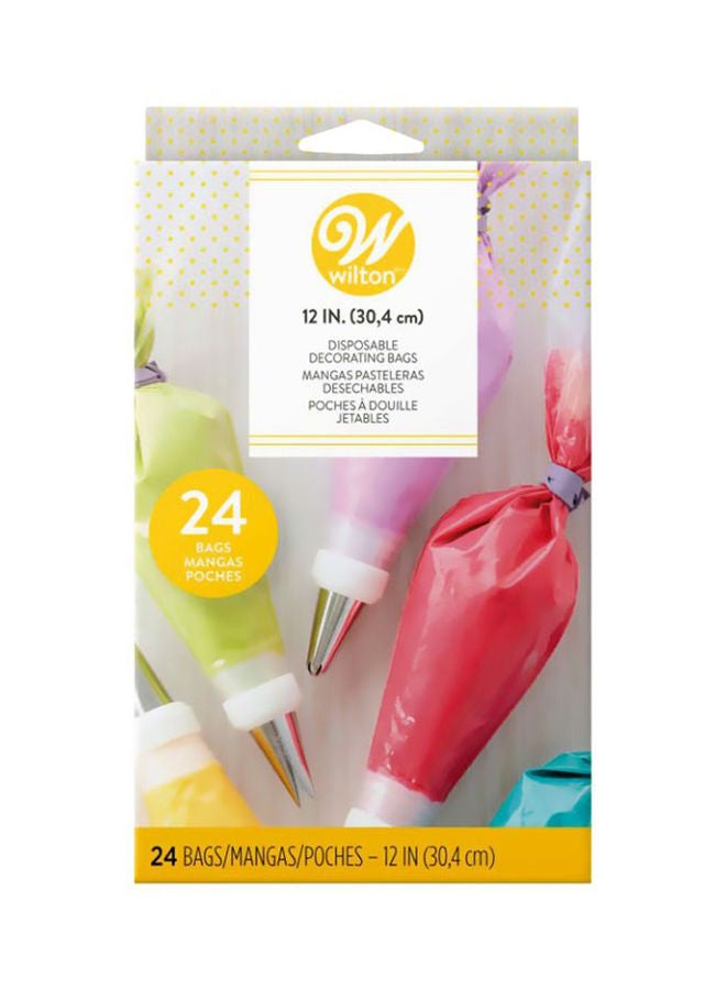 NIBEMINENT Pack Of 24 Disposable Decorating Bags Clear 12inch - Image 3