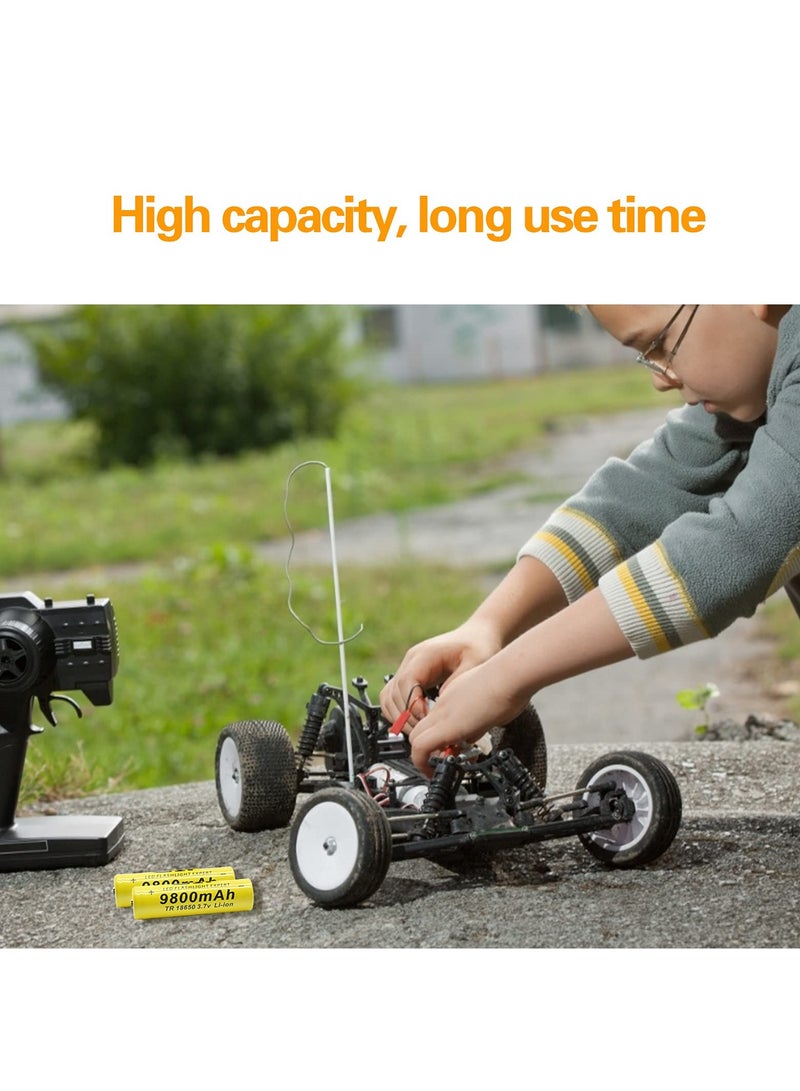 10pcs/set Universal 18650 Li-ion Rechargeable Battery Cell 3.7V 9800MAH Replacement Battery For Torch Flashlight - Image 4