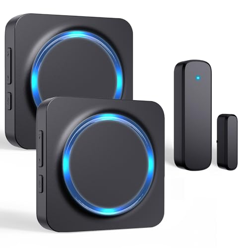 BITIWEND Door Chime, Door Chimes When Door Opens, Door Sensor Door Open Alarm with 600 FT Range, 32 Chimes 5 Adjustable Volume, Door Ringer Alert for Business/Home/Kids When Entering (2Receivers+1Sensor) - Image 1