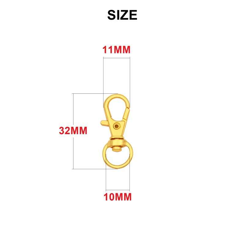 ZoloAJay 50Pcs Swivel Snap Hooks Premium Metal Golden Lobster Claw Trigger Clasps For Lanyard Keychain Rings Bag Purse Tag Jewelry Making Diy Crafts Length 1.26Inch(32Mm) Inside Width 0.39Inch(10Mm) - Image 2