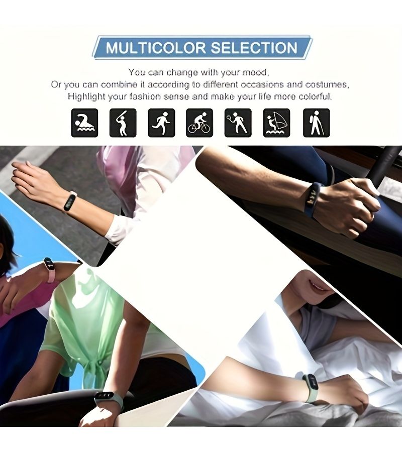 5pcs Kit Silicone Replacement Strap Wristband For Mi Band 3 4 5 6 7 8 9 10 Smart Wristband Soft Fitness Tracker Band - Image 5