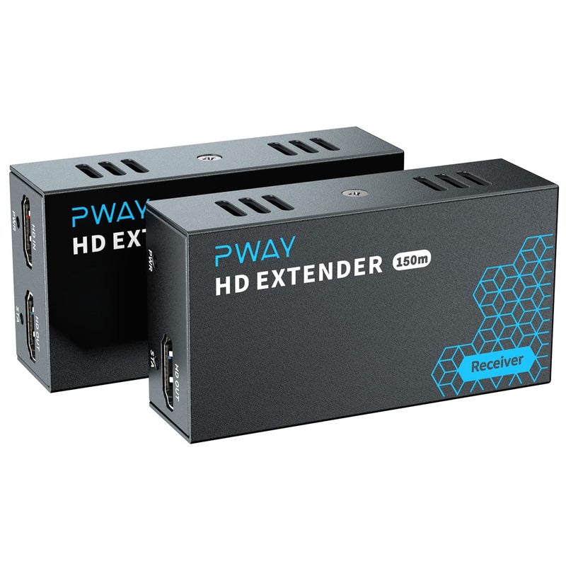 موسع HDMI PWAY 500 قدم بدون تأخير عبر Cat5e6 مجموعة HDMI Balun IP عبر الإيثرنت لمسافات طويلة فيديو 1 إلى العديد عبر مفتاح Gigabit