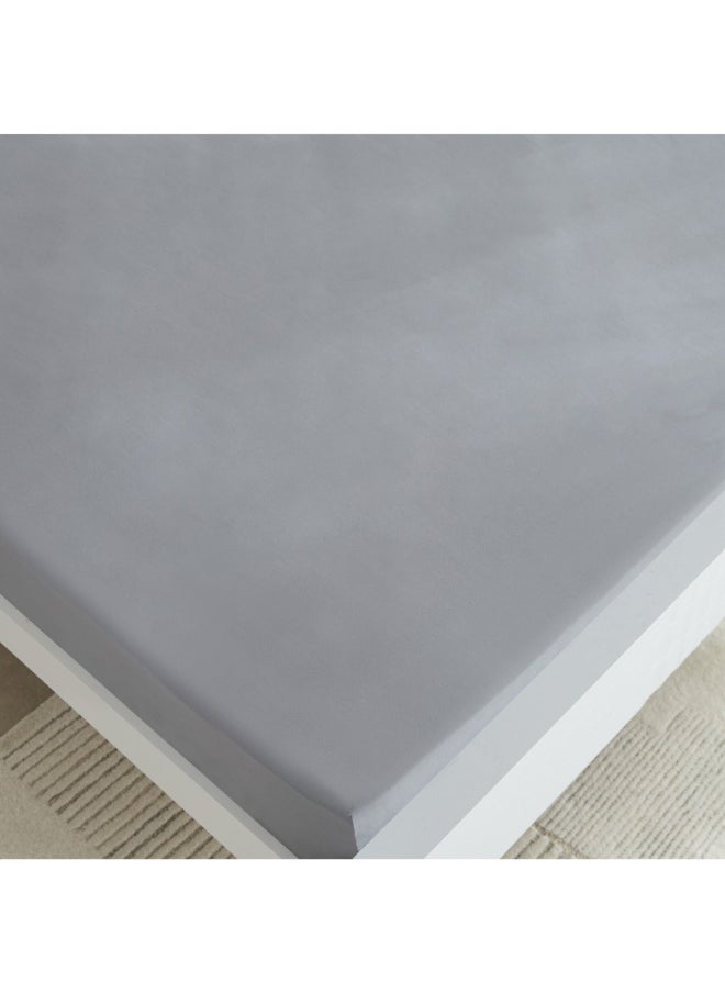 Derby Solid Microfiber King Fitted Sheet 180 X 200 X 25 Cm