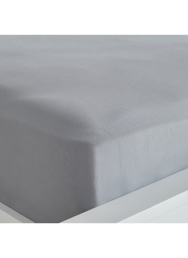 Derby Solid Microfiber King Fitted Sheet 180 X 200 X 25 Cm