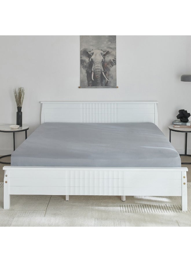 Derby Solid Microfiber King Fitted Sheet 180 X 200 X 25 Cm