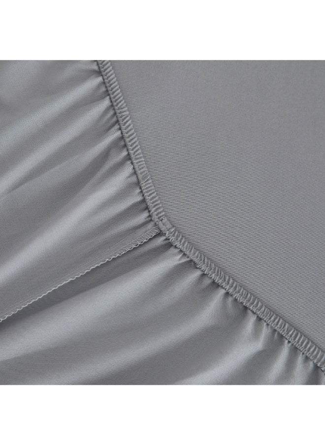 Derby Solid Microfiber King Fitted Sheet 180 X 200 X 25 Cm