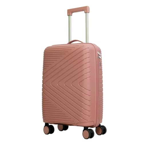 TOURTIER Hard-Shell Luggage Trolley Bag with 360° Spinner Wheels, Large Capacity Travel Carry-On Suitcase (Style-1, BABYPINK, 20 INCH) - Image 1