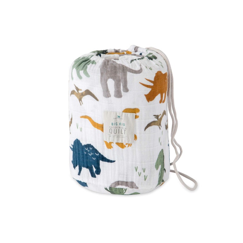 Little Unicorn Premium Quilted Throw | Super Soft, Multi-Layered Muslin XL Blanket| Great for Kids & Families (Dino Friends) - Image 4