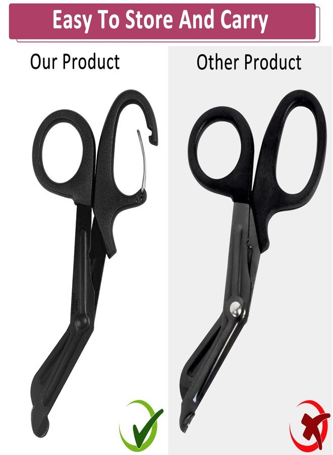 ZOINADA 2 Pack Trauma Shears, 5.8 Inch Stainless Steel Medical Scissors, Bandage Scissors with Carabiner, Nursing Scissors Surgical Scissors for Nurses, Doctors, Nursing Students, EMT and EMS(Black+Burgundy) - Image 3