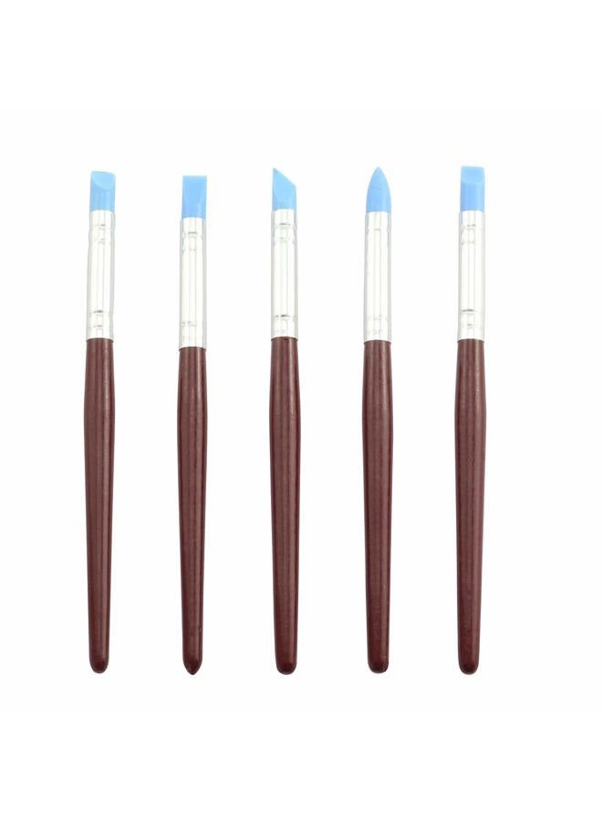 Tegg Clay Sculpting Tool 5PCS 5 Size Rubber Tip Silicon Brushes Pottery Clay Pen Shaping Carving Tools - Image 1