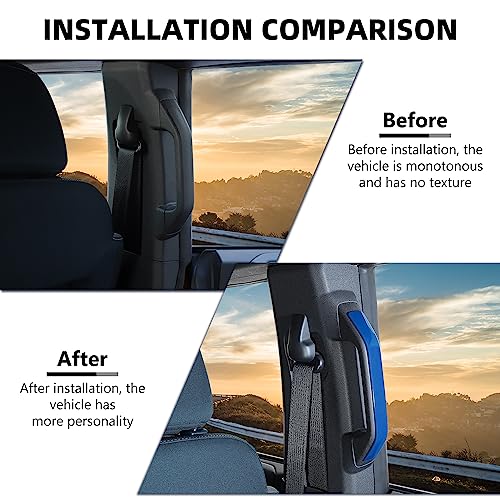 RAZPOY BPillar Handle Grab Panel Trim Cover Compatible with 20212023 Ford Bronco Interior Accessories 4Door Blue - Image 3