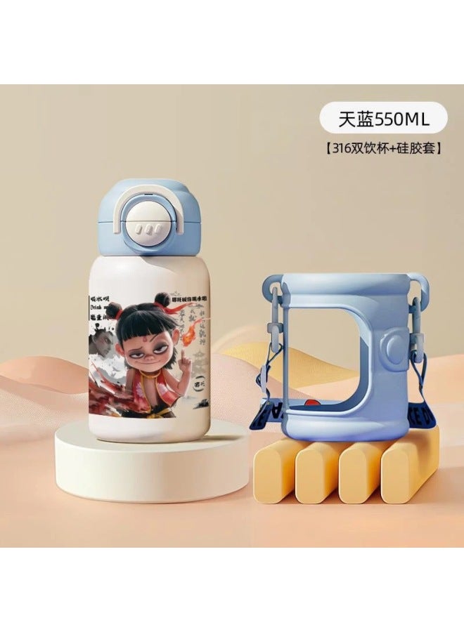 Yeye Cup Large Capacity Water Cup New Water Kettle Kidsren's Thermos Cup Boys And Girls Double Drinker Student Nezha