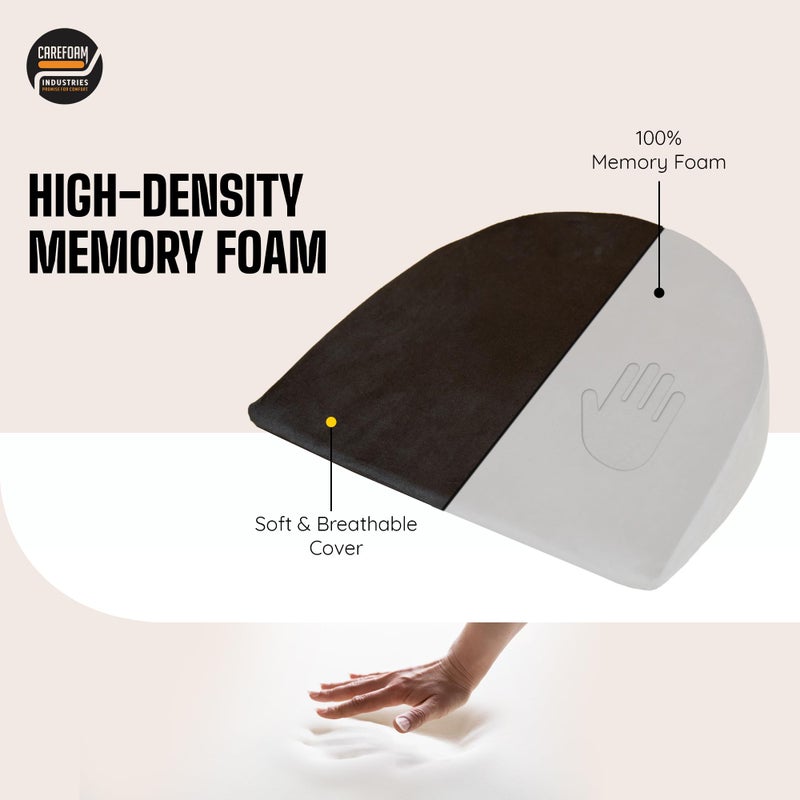 CareFoam وسادة الحمل CareFoam للنساء الحوامل | وسادة ميموري فوم لدعم البطن والظهر أثناء الحمل - توفر دعمًا ناعمًا لبطن الطفل | أسود - Image 3