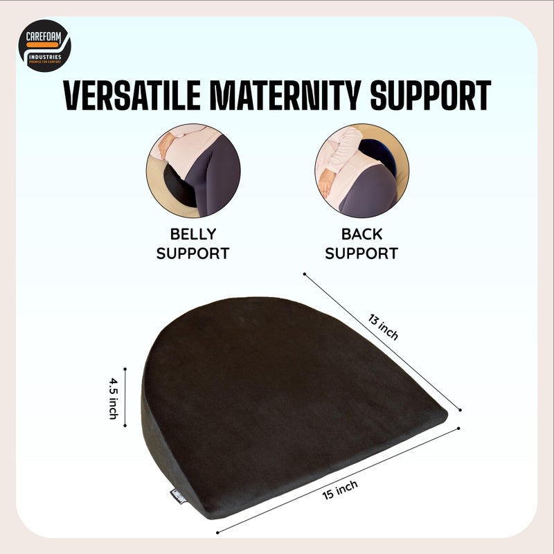CareFoam وسادة الحمل CareFoam للنساء الحوامل | وسادة ميموري فوم لدعم البطن والظهر أثناء الحمل - توفر دعمًا ناعمًا لبطن الطفل | أسود - Image 2