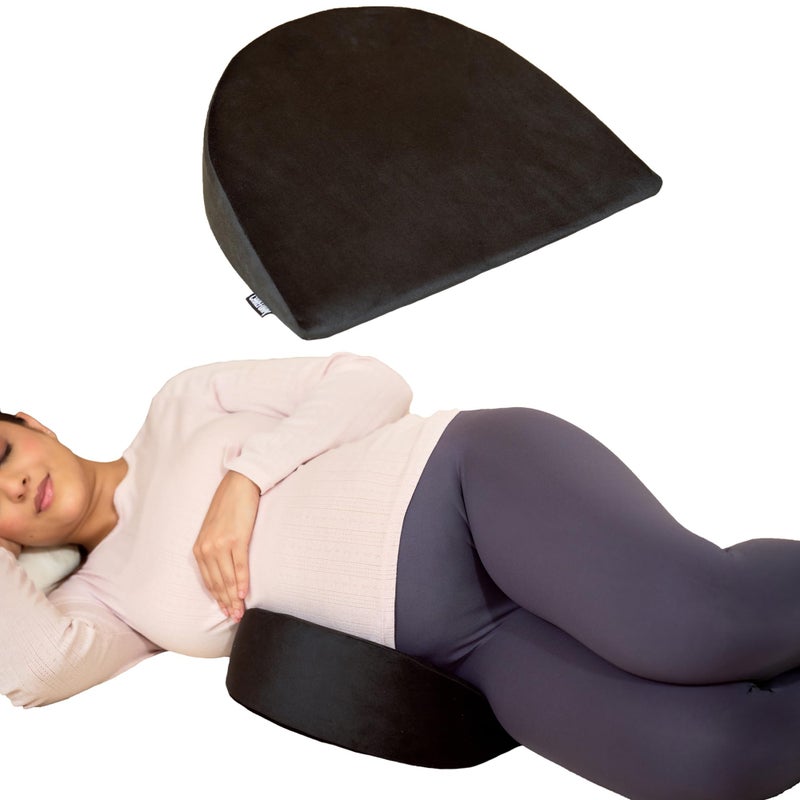 CareFoam وسادة الحمل CareFoam للنساء الحوامل | وسادة ميموري فوم لدعم البطن والظهر أثناء الحمل - توفر دعمًا ناعمًا لبطن الطفل | أسود - Image 1