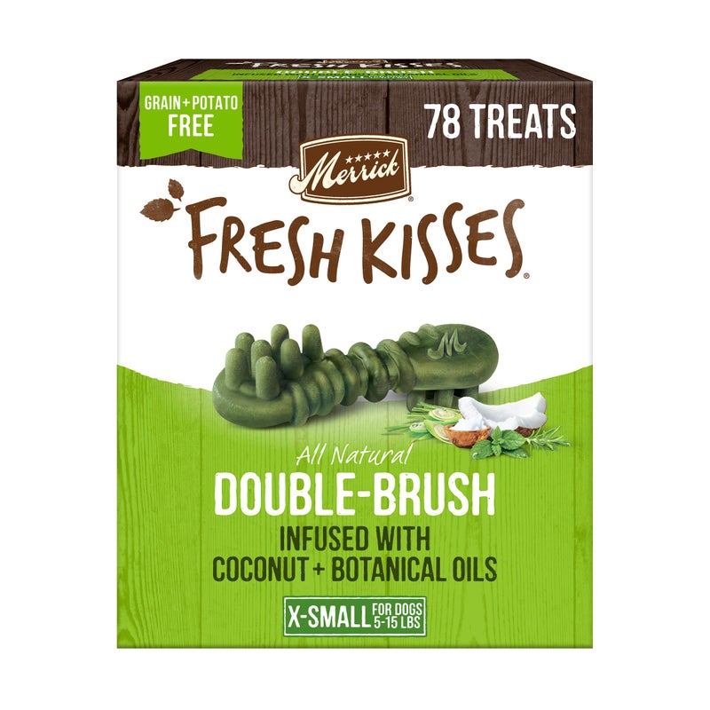 Merrick Fresh Kisses Natural Dental Chews Infused With Coconut And Botanical Oils For Tiny Dogs 5-15 Lbs - 78 ct. Box - Image 1
