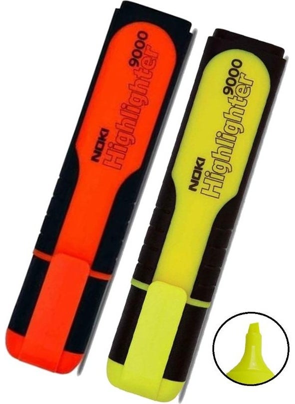 Artlantis Highlighter Marking Pen Yellow Orange 1 Piece Noki Highlighter 2 Colors Highlighter Marking Pen Neon Colors  - Image 1