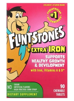 Flintstones Children's Multivitamin Plus Extra Iron 90 Chewable Tablets 