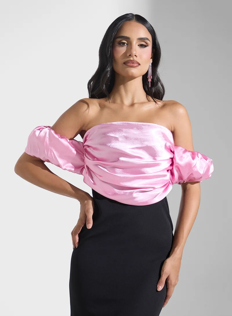 Ginger Boutique Strapless Ruched Gown Dress