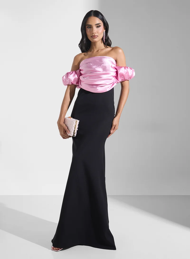 Ginger Boutique Strapless Ruched Gown Dress