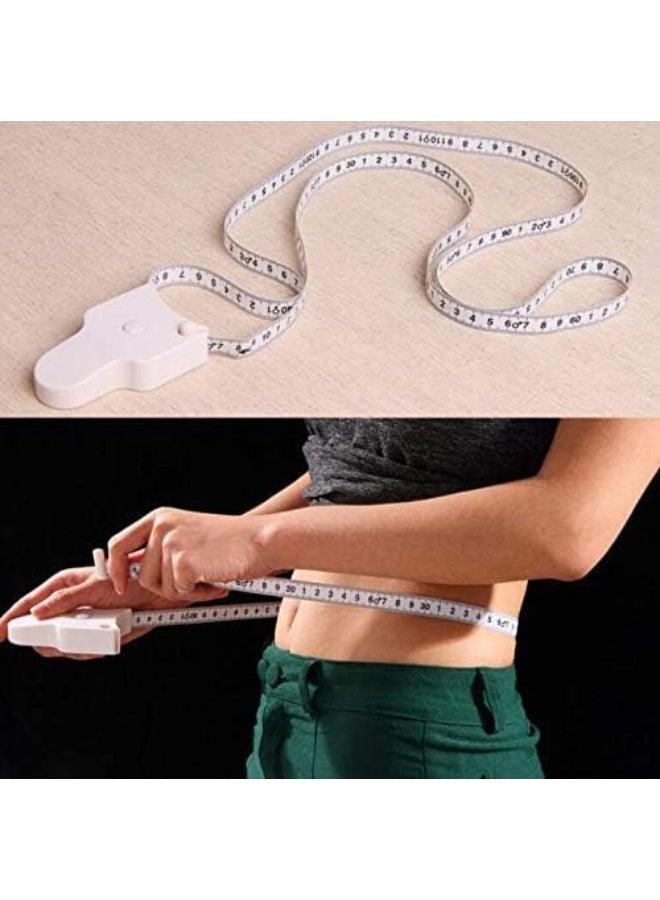 HPRT Body Measure Tape, Retractable Tape Measure 150 cm, Dual Sided Flexible Ruler With Push Button And Lock Slot For Body Measuring, Sewing And Home Use (White) - Image 5