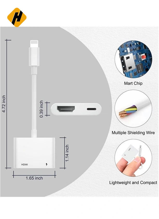 محول HDMI لجهاز iPhone to TV ، iPad إلى HDMI ، محول AV الرقمي 1080p HD (لا حاجة إلى الطاقة) توافق موصل شاشة مزامنة الفيديو والصوت مع iPhone 14/13/11/x/8/ipad/to hdtv ، projector ، monitor. - pzsku/ZB726749B17820E6C69A4Z/45/_/1734359413/e38ed676-e6f7-4519-b4e1-3265eaf71164