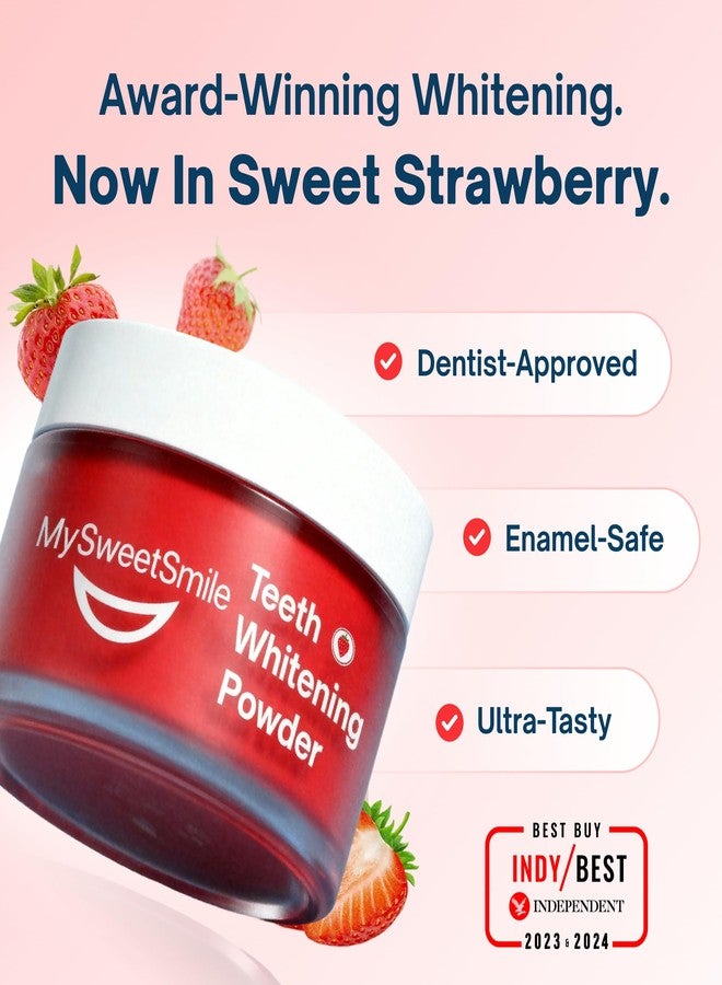 MySweetSmile Strawberry Teeth Whitening Powder – 6 Month Supply – Removes Years of Coffee, Tea, Smoking & Ageing Stains – Dentist-Approved & Enamel-Safe – IndyBest Award-Winning Whitener - Image 2