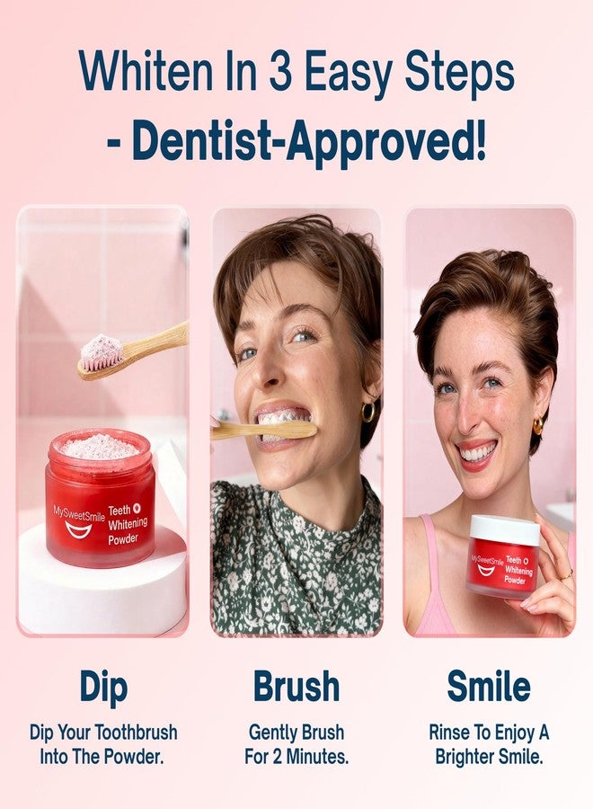 MySweetSmile Strawberry Teeth Whitening Powder – 6 Month Supply – Removes Years of Coffee, Tea, Smoking & Ageing Stains – Dentist-Approved & Enamel-Safe – IndyBest Award-Winning Whitener - Image 4