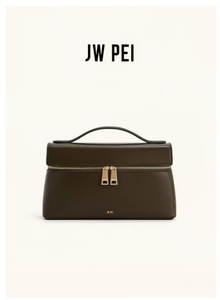 JW PEI Thea Tote Elegant temperament box hand-held commuting fashionable handbag（Olive Green） - Image 1