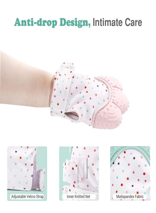 Atipriya Mitten, Soft Food-Grade Silicone Teether Mitten Glove Handy Teething Mit Toy for Self-Soothing, BPA-Free, for 3�12 Months Infants, Pack of 1, Multicolor - Image 3