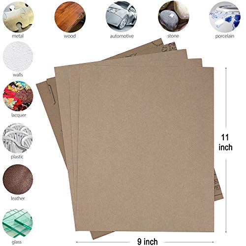 ADVcer 9x11 inch 5 Sheets Sandpaper, Wet or Dry 15000 High Grit Extra Fine Sand Paper, Silicon Carbide Waterproof Abrasive Pads for Automotive Sanding, Wood Turing Finishing, Metal Furniture Polishing - Image 2