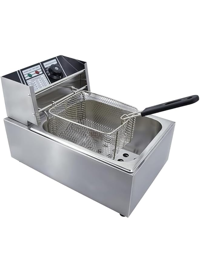 Denx Stainless Steel Deep Fryer Commercial Grade With Temperature Indicator Detachable Tank Safety Lid Dx1796 - Image 2