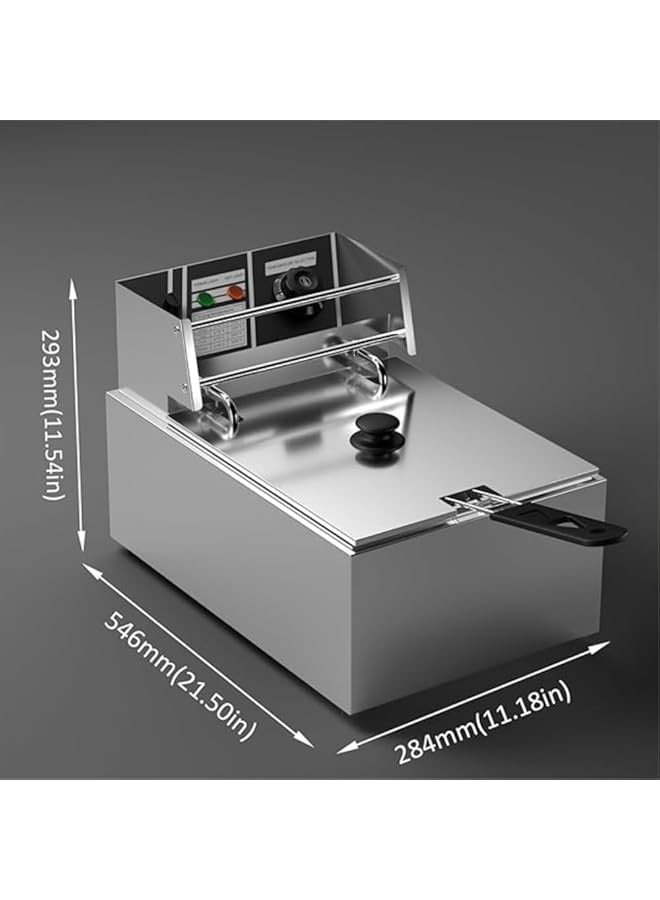 Denx Stainless Steel Deep Fryer Commercial Grade With Temperature Indicator Detachable Tank Safety Lid Dx1796 - Image 3