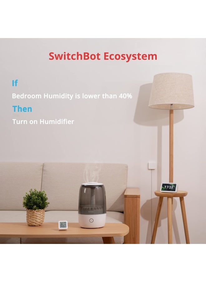 SwitchBot - SwitchBot Room Thermometer Hygrometer Indoor Bluetooth Digital Temperature Monitor with Free Data Storage DewpointVPDAbsolute Humidity Hygrometer Indoor Humidity Meter Thermometer for Home - Image 1