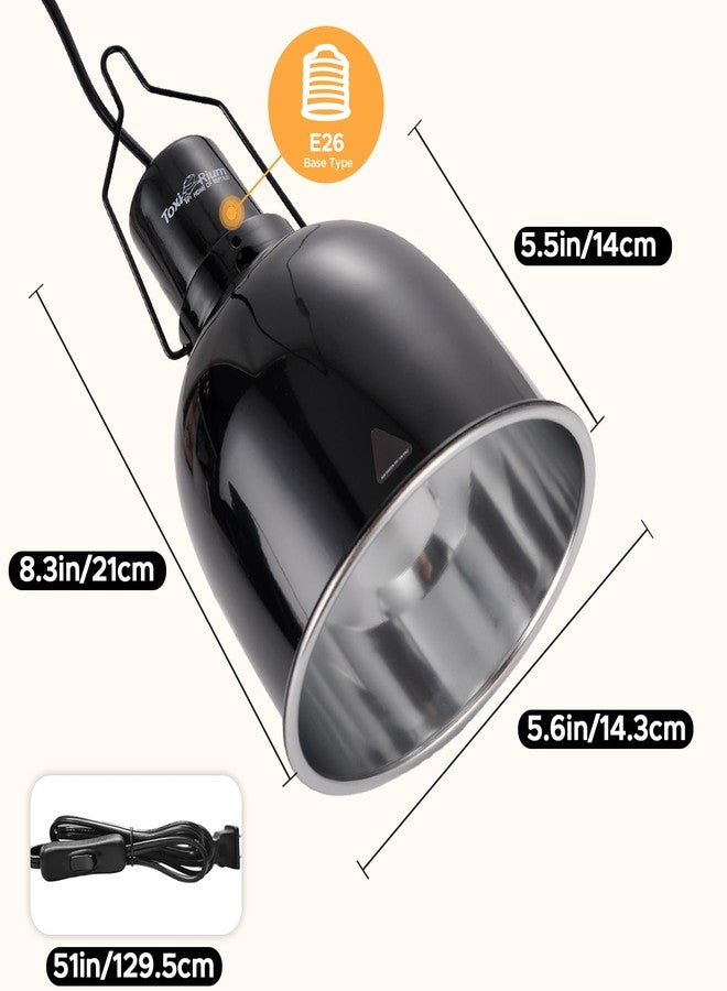 ToxiRium Reptile Light Fixture, 2-Pack 5.5-Inch Deep Dome Lamp Caps with Optical Reflection Cover, Heat-Resistant Design for Reptile Enclosures, Terrariums, and Amphibian Habitats - Image 4