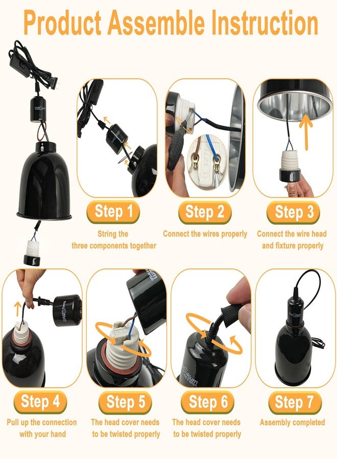 ToxiRium Reptile Light Fixture, 2-Pack 5.5-Inch Deep Dome Lamp Caps with Optical Reflection Cover, Heat-Resistant Design for Reptile Enclosures, Terrariums, and Amphibian Habitats - Image 5