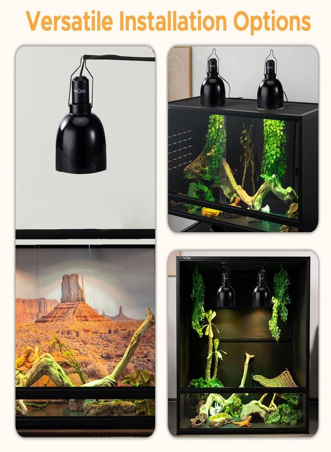 ToxiRium Reptile Light Fixture, 2-Pack 5.5-Inch Deep Dome Lamp Caps with Optical Reflection Cover, Heat-Resistant Design for Reptile Enclosures, Terrariums, and Amphibian Habitats - Image 3