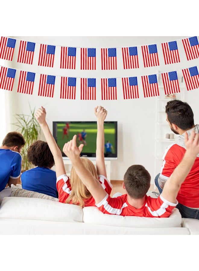 TSMD 2 Packs USA American Flag Banner String Small Mini Hanging Flags for 4th of July Independence Memorial Day Decoration,60 Feet 40 Flags - Image 4