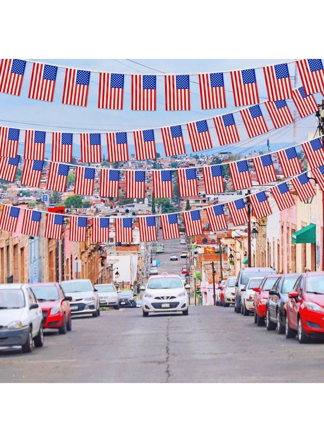 TSMD 2 Packs USA American Flag Banner String Small Mini Hanging Flags for 4th of July Independence Memorial Day Decoration,60 Feet 40 Flags - Image 5