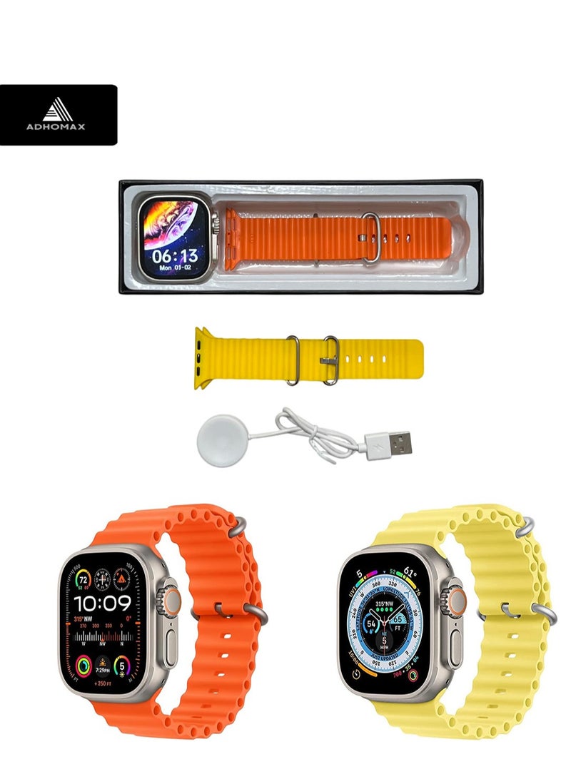 adhomax New T900 Ultra Smart Watch, Elegant Design 2.09", Infinite Display, NFC, Fitness Tracker, Heart Rate, Oxygen Monitor, Calls, Wireless Charging, Works With IOS and android for men, women - Image 4