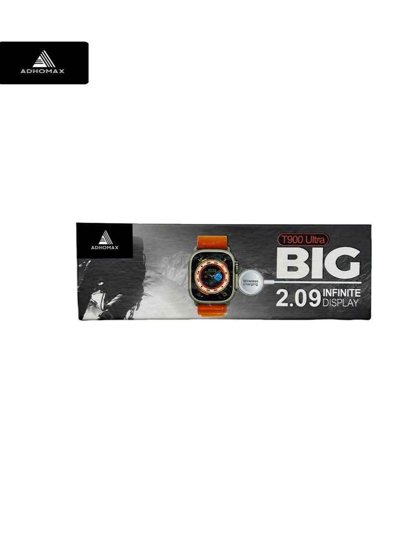 adhomax New T900 Ultra Smart Watch, Elegant Design 2.09", Infinite Display, NFC, Fitness Tracker, Heart Rate, Oxygen Monitor, Calls, Wireless Charging, Works With IOS and android for men, women - Image 2