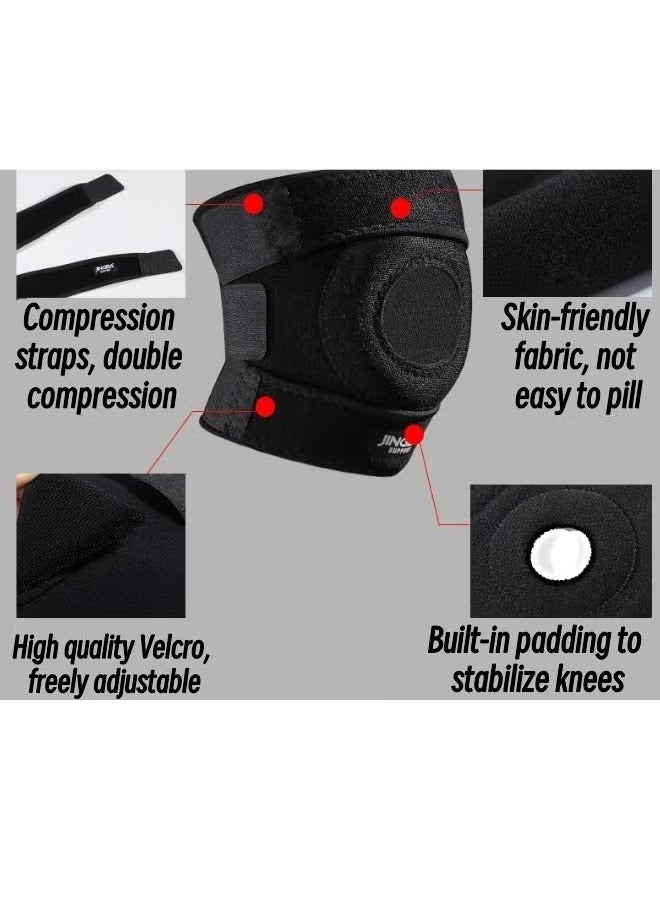 كيلا دعامات ركبة من قطعة واحدة للرضفة، دعامات ركبة قابلة للتعديل للوقاية من آلام الركبة وتخفيفها، دعامات ركبة من النيوبرين، أحزمة دعم للجري، دعامات تثبيت الرضفة للجري في صالة الألعاب الرياضية وكرة السلة. - Image 2