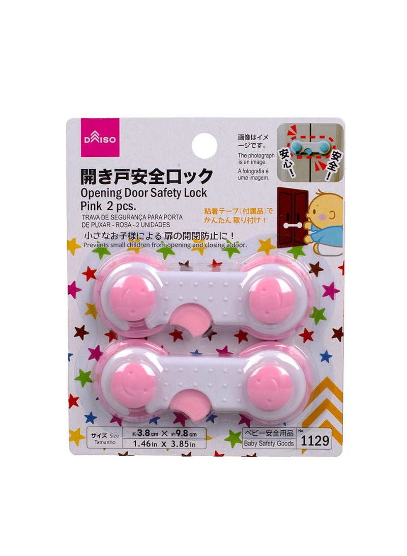 Daiso Door Safety Lock, Pink - 2 Pcs