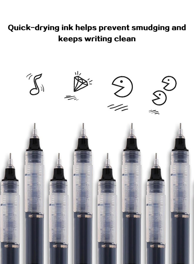 عبوة من 20 قلم حبر جاف أسود برأس إبرة، برأس رفيع للغاية وسريع الجفاف، قلم حبر سائل برأس رفيع للكتابة السلسة، مثالي لتدوين اليوميات والملاحظات واللوازم المكتبية والمدرسية - Image 4